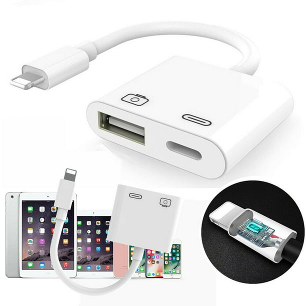 Adapter to Keyboard/Camera/Hub MaximalPower Lightning to USB 3.0 Female Adapter Cable with USB Power Interface Data Sync Charge Cable for iPhone iPad No App Required. 